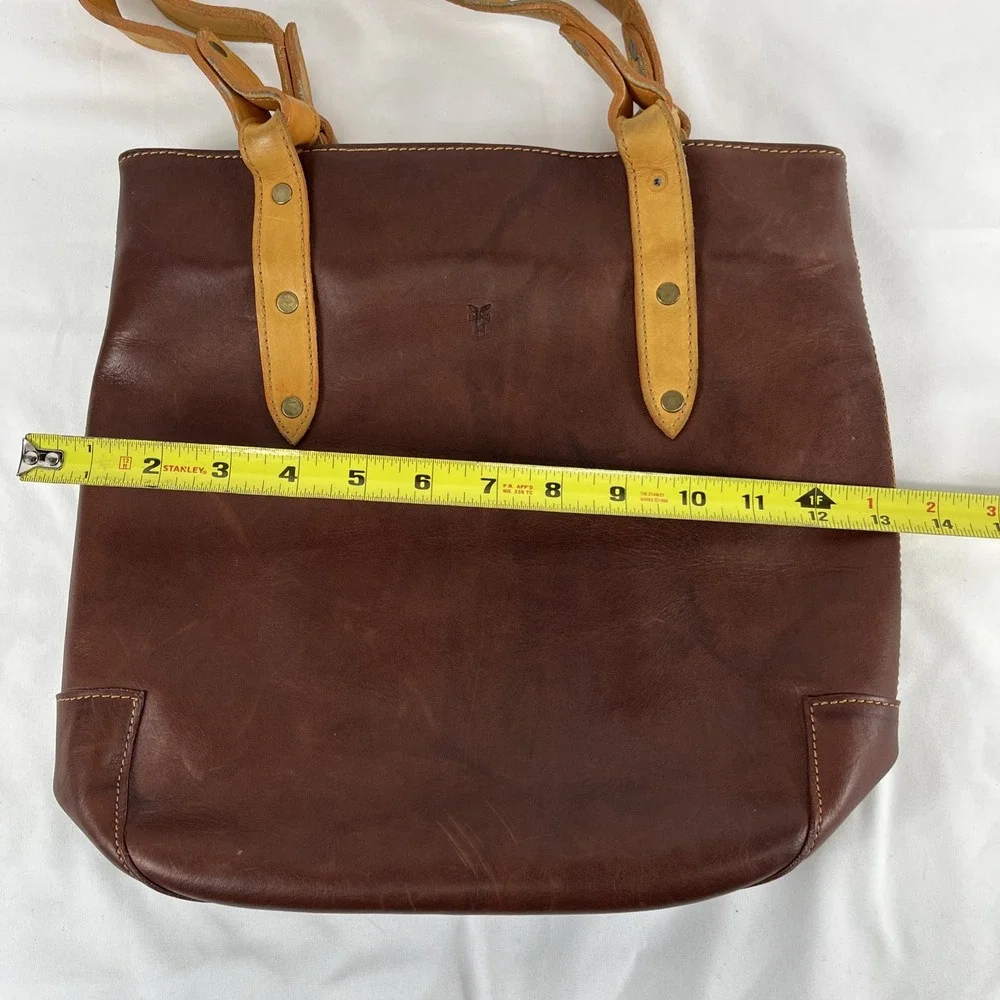 VINTAGE Frye Cognac Brown Leather Hobo Medium‎ Tote Bag